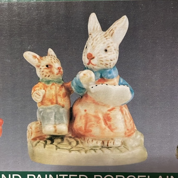 Easter Dancing Bunny Figurines 3PC Hand Painted Porcelain Spring - World… - Picture 6 of 7